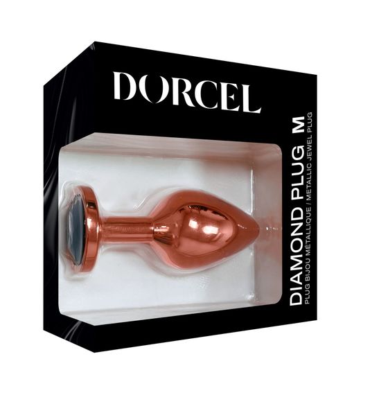 Металева анальна пробка із прикрасою у вигляді кристалу Dorcel - Diamond Plug Rose Gold M | Зображення 4