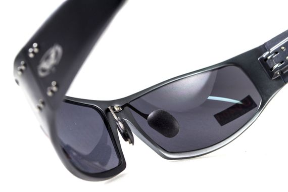 Окуляри захисні Global Vision Bad-Ass-2 GunMetal (gray), сірі в темній металевій оправі | Зображення 6