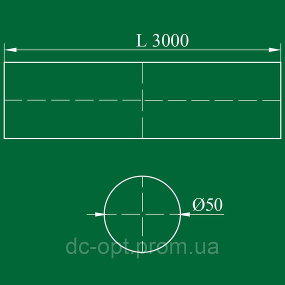 Труба D-50мм L-3000мм хром ДС | Зображення 1