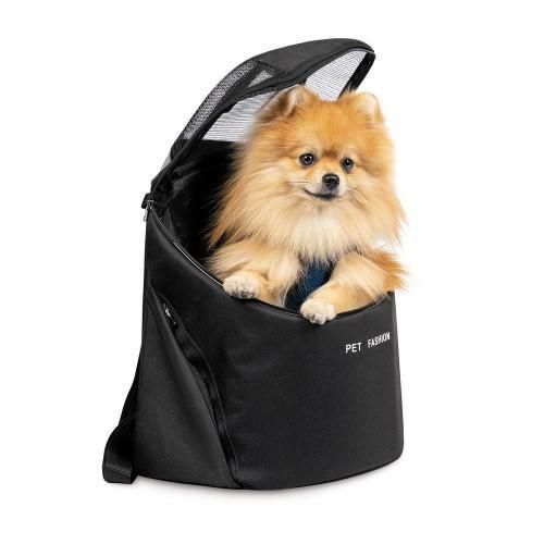 Сумка-переноска Pet Fashion Quadra для собак чорная 38х32х26 см | Зображення 1