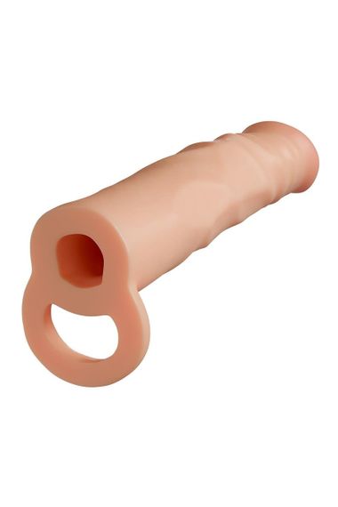 Насадка на пеніс реалістична Blush Performance Plus з кільцем для мошонки, бежева Sex Aura | Зображення 4