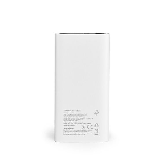 Повербанк 20000mAh VIDEX VPB-320 22.5W White | Зображення 2