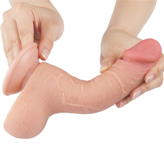 Фалоімітатор 7'.5' Sliding Skin Dual Layer Dong Sex Aura | Зображення 5