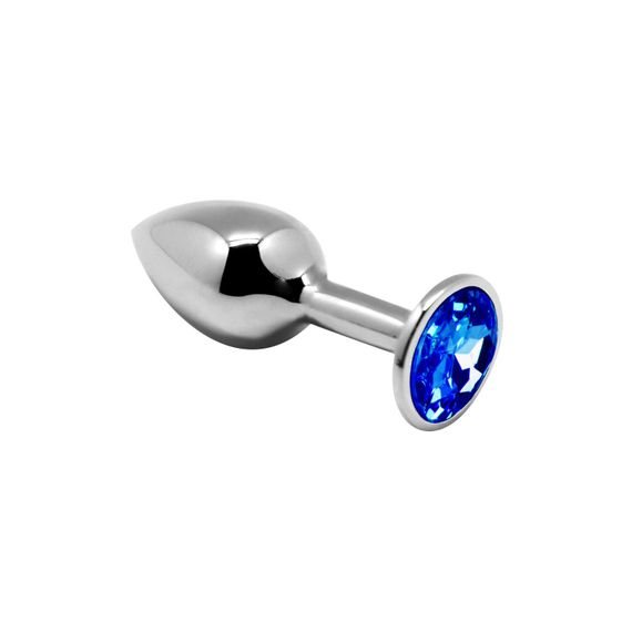 Металева анальна пробка з кристалом Alive Mini Metal Butt Plug S, Синій
