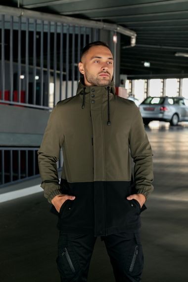 Куртка softshell Intruder "Citizen" хакі-чорна | Зображення 1