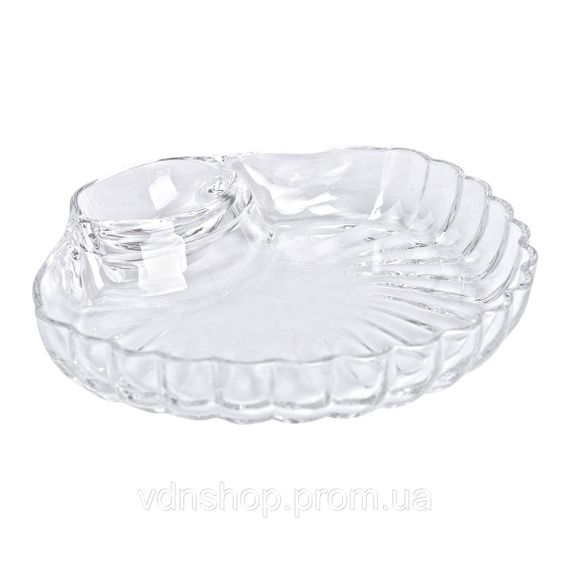 Блюдо сервірувальне для закусок із соусником 21х19х3 см скляне HP-YH-58 | Зображення 3