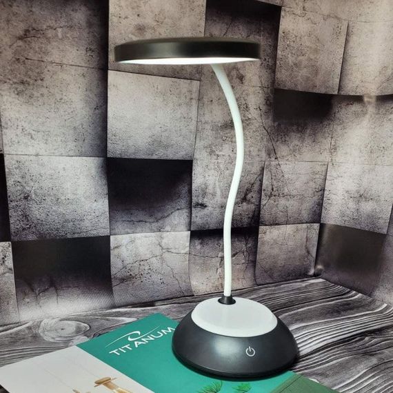 Акумуляторна настільна лампа TITANUM TLTF-022B 7W 3000-6500K з USB, з регулюванням яскравості та температури світла, чорна | Зображення 5