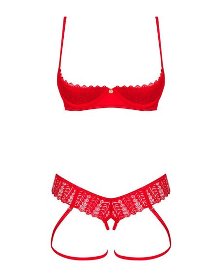 Комплект з відкритим доступом Obsessive Ingridia, червоний, XS/S | Зображення 2
