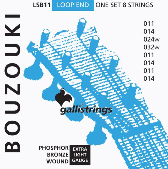 Струни для бузукі Gallistrings LSB11 (.011-.032), EXTRA LIGHT, Phosphor Bronze