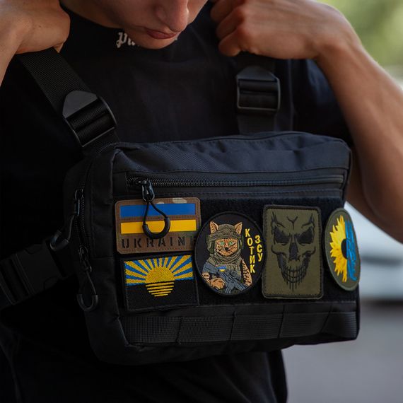 Нагрудная сумка для патчей и шевронов 5 карманов | MOLLE, мужская HC-748 сумка тактическая | Зображення 1