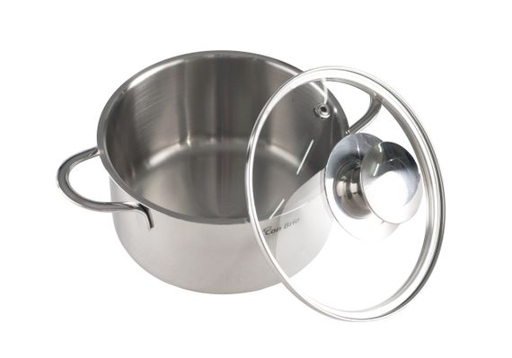 Каструля Con Brio CB-1103, 1. 2 л, 14 см, з нержавіючої сталі з кришкою, для всіх типів плит | Зображення 1