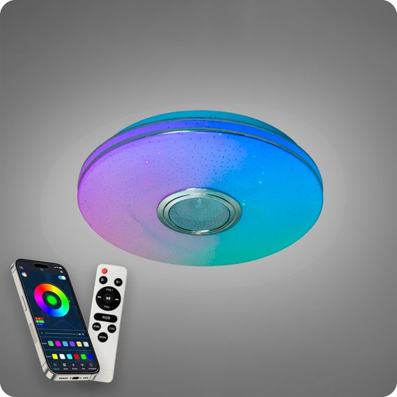 Люстра світлодіодна 517 Dlight RGB з пультом і  колонкою 45Вт Білий (02145) | Зображення 1