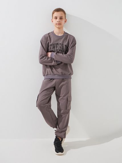Спортивний костюм світшот+штани для хлопчика LAWA P-BB02338 158 см Коричневий-графітовий shop (2000999531309)