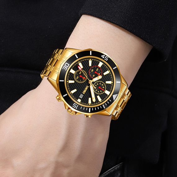 Чоловічий годинник Skmei 9335GDBK Gold-Black | Зображення 2