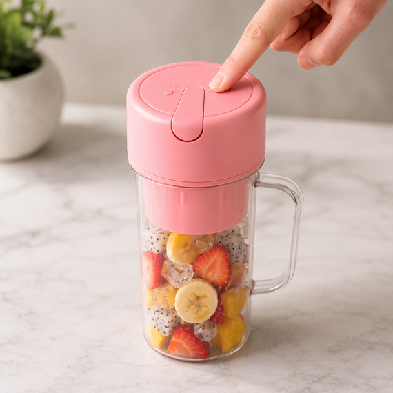 Портативний блендер склянка з трубочкою для смузі Blender Juicer Glass / Міні-блендер для приготування коктейлів та смузі / Блендер-соковитискач | Зображення 2