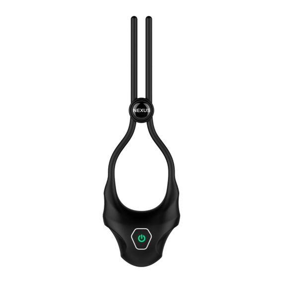 Ерекційне кільце Nexus FORGE Vibrating Adjustable Lasso Black з потужною вібрацією для чоловіків | Зображення 1