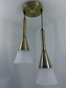 Люстра підвісна на 2 лампочки 25029 Бронза 50-90х20х35 см.