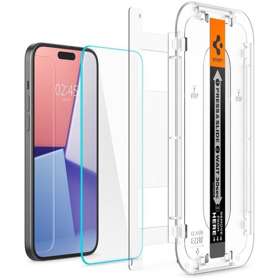 Захисне скло Spigen для Apple iPhone 15 Plus EZ FIT tR (2 Pack) (AGL06883) | Зображення 1