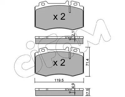 Колодки передні гальмівні MB C32 AMG/E320-500 01, CIFAM (8225635) | Зображення 6