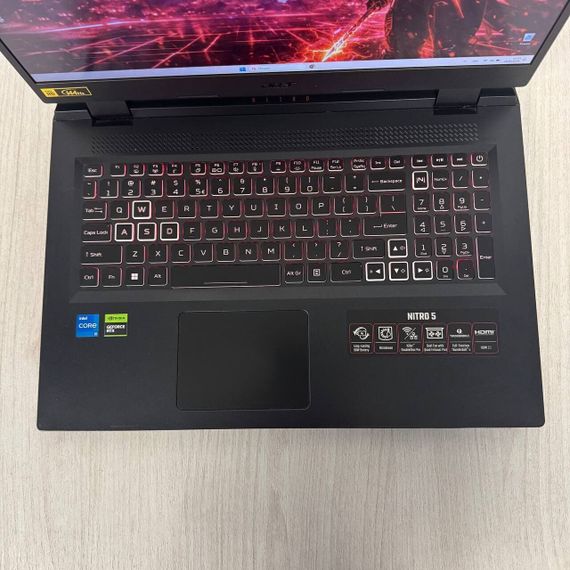 Ігровий ноутбук Б-клас Acer Nitro 5 AN517-55 / 17.3" (1920x1080) IPS / Intel Core i5-12450H (8 (12) ядер по 3.3 - 4.4 GHz) / 8 GB DDR4 / 512 GB SSD / nVidia GeForce RTX 3050, 4 GB GDDR5, 128-bit / WebCam б/в | Зображення 2