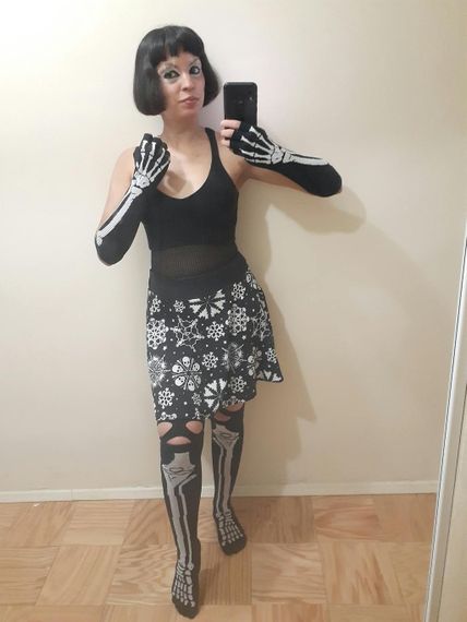 Рукавички без пальців Leg Avenue Skeleton Fingerless Gloves, чорні, O/S | Зображення 4