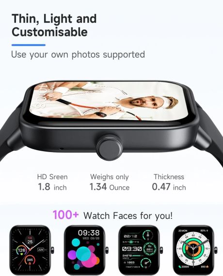 Смартгодинник TOOBUR IDW19 1,8-дюймовий з вбудованим Alexa, водонепроникний фітнес-трекер IP68 | Зображення 4