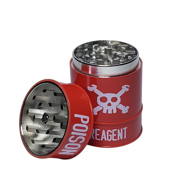 Млин З Металу Гріндер Для Тютюну Та Спецій «Poison Barrel Grinder Red» | Зображення 1