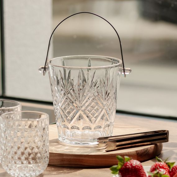 Ведерко для льда стеклянное 1 л с металлическими щипцами HP-19-22GLASS | Зображення 1