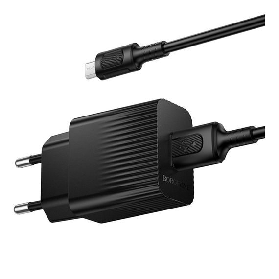 Сетевое Зарядное Устройство Borofone BAS71A 1USB 2.1A+USB to Micro | Зображення 6