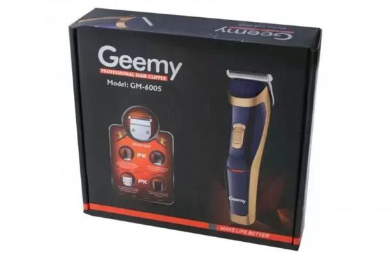 Машинка для стрижки GEMEI GM-6005 • Аккумуляторная машинка для волос GEMEI GM-6005 с 4 насадками 3–12 мм и работой до 60 минут | Зображення 2