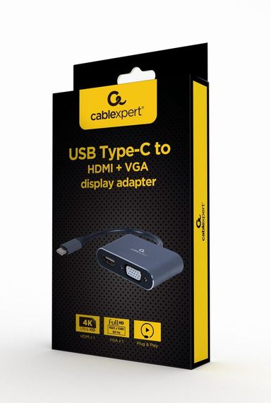 Адаптер-перехідник USB-C на HDMI/VGA Cablexpert A-USB3C-HDMIVGA-01 | Зображення 2