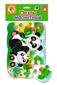 Детские пазлы на магните "Пандочки" А5 VT3205-80, 12 элементов