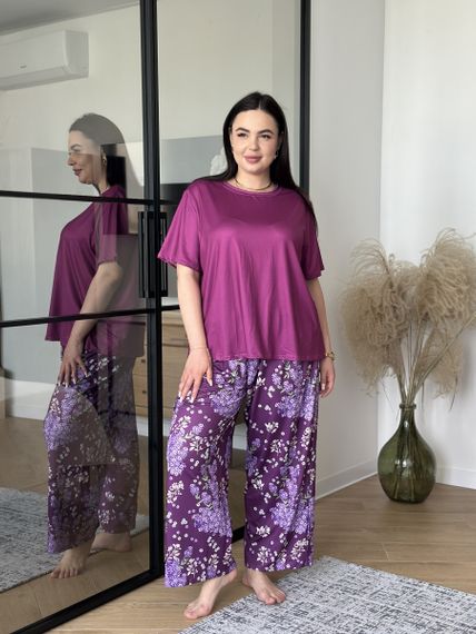 Жіноча піжама PLUS SIZE фіолетова | Зображення 7