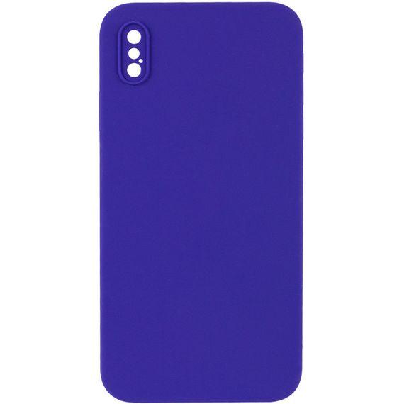 Чохол Silicone Case Square Full Camera Protective (AA) NOLOGO для Apple iPhone XS Max (6.5") Фіолетовий / Ultra Violet