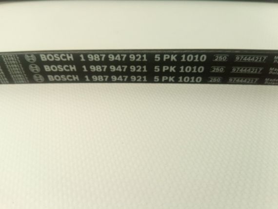 Ремінь генератора струмковий Lanos 1.6 (з ГУР), BOSCH (5PK1010) 1987947921 (96144934) | Зображення 2