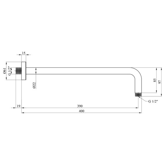 Тримач для душу Kroner Element 2142111438Z-3801 (CV036168) | Зображення 2