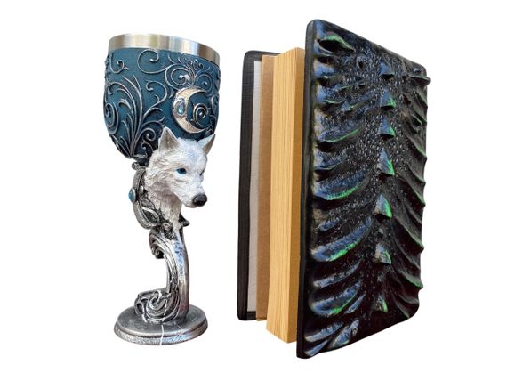 Подарунковий набір Келих 3D Вовк і Блокнот 3D «Око Лісового Дракона» | Зображення 1