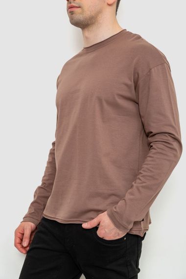 Чоловічий лонгслів однотонний, колір коричневий, 102R3308 | Зображення 2