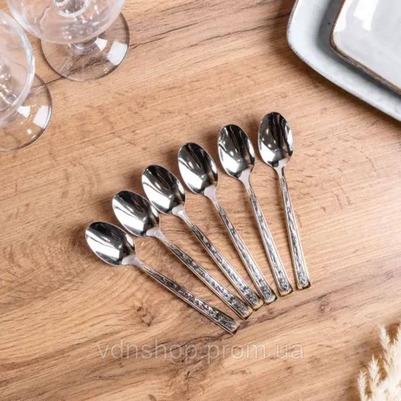 Набір столових чайних з нержавіючої сталі 6 штук столовий набір HP96921 | Зображення 1