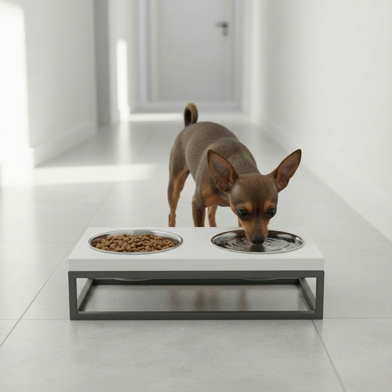Миски на подставке для маленьких собак и котов Hollky Base S (2 × 0,45 л) BS-36187-GRWH | Зображення 1