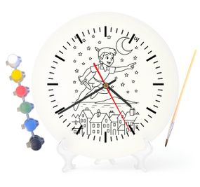 Дитячий набір для творчості годинник-розмальовка Пітер Пен і Венді (Джеймс Баррі) 30 см (Г0026)