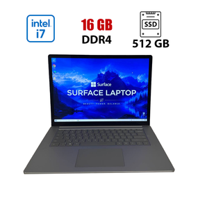 Ультрабук Б-клас Microsoft Surface Laptop 3 / 15" (2496x1664) IPS Touch / Intel Core i7-1065G7 (4 (8) ядра по 1.3 - 3.9 GHz) / 16 GB DDR4 / 512 GB SSD NVMe / Intel Iris Plus Graphics / WebCam б/в