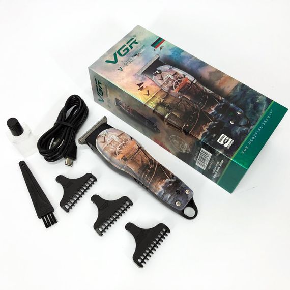 Бездротовий тример для стрижки та гоління VGR V-953, Професійний тример з насадками TB-61 | Зображення 3