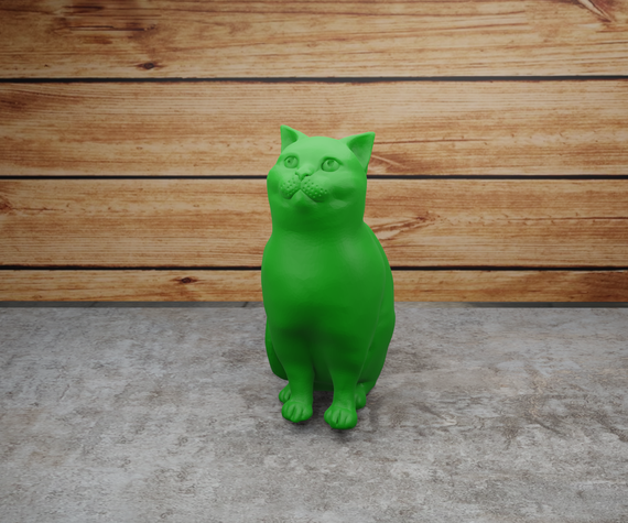 Статуэтка сидящий кот Зеленый, 150 | Зображення 1