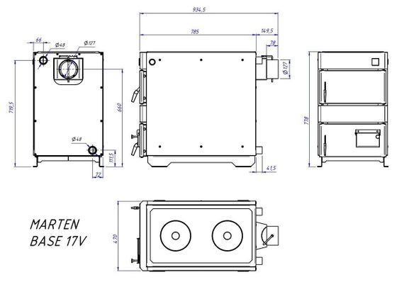 Котел твердопаливний Marten Base MB-17v | Зображення 6