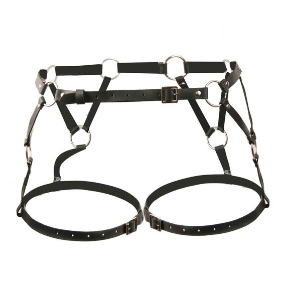 Гартеры One Size G9, из натуральной кожи, черные sexstyle | Зображення 5