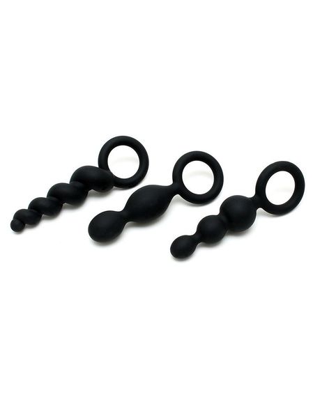 Набір анальних іграшок Satisfyer Plug black (set of 3) - Booty Call, макс. діаметр 3 см | Зображення 1