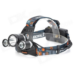 Ліхтарик налобний 2 акумулятори, Яскравий ліхтар на 3 світлодіоди   знижка