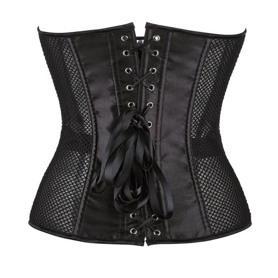 Корсет із сітки Star Night Grid Corset з гачками та шнурівкою, чорний, L (без коробки) | Зображення 5