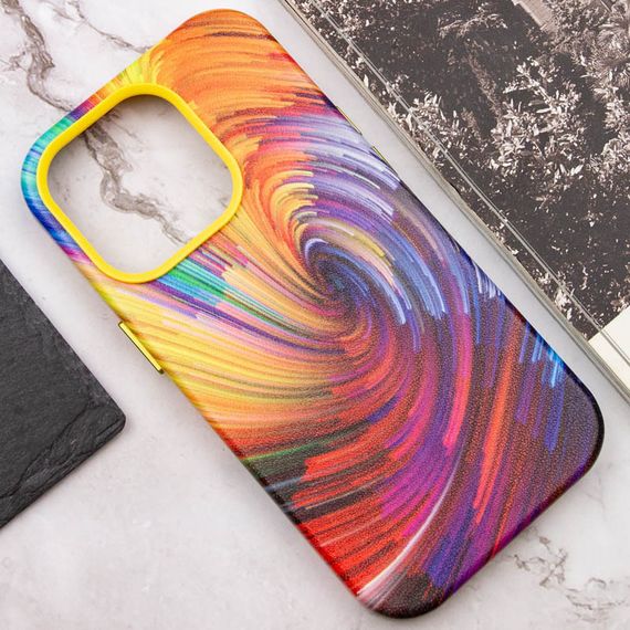 Кожаный чехол Colour Splash для Apple iPhone 14 Pro (6.1") Искусственная кожа, Orange / Red | Зображення 4